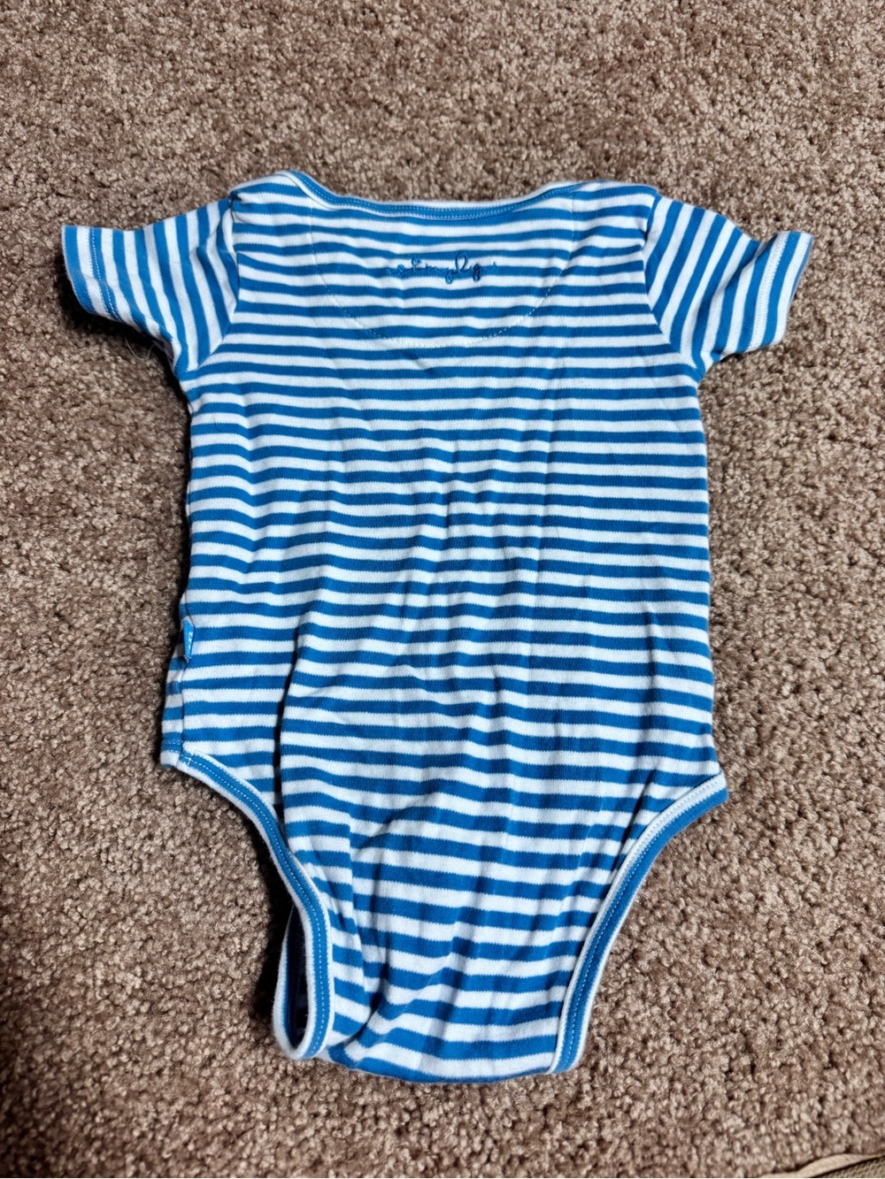 Magnetic Me Blue & White Striped Baby One-Piece - Picture 3 of 3